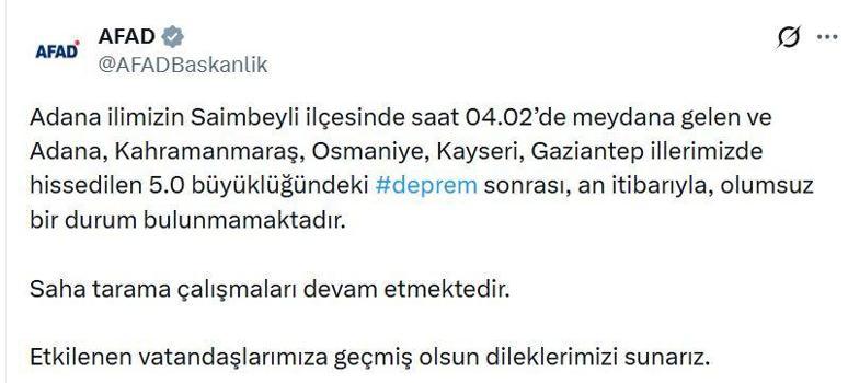 Adana'da 5 büyüklüğünde deprem (2)