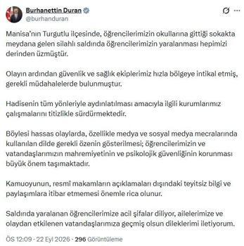 İletişim Başkanı Duran'dan Manisa'daki olaya ilişkin açıklama