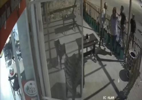 Lokanta işleten çiftin darbedildiği anlar kamerada