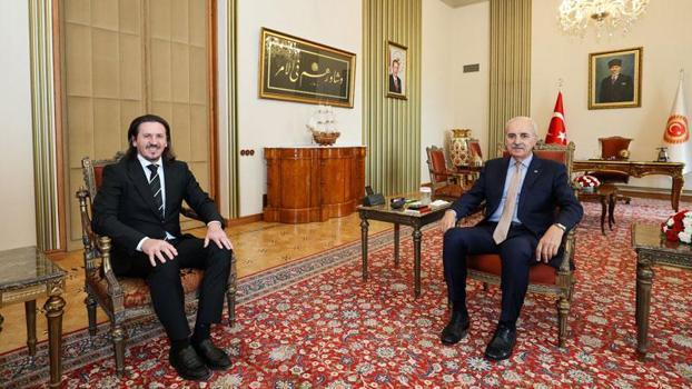 TBMM Başkanı Kurtulmuş, Kuzey Makedonya Kültür ve Turizm Bakanı Süleymani'yi kabul etti