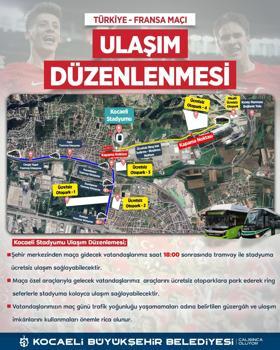 Türkiye-Fransa maçı öncesi Kocaeli’de ulaşım düzenlemesi