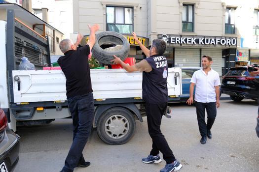 Van'ın İpekyolu ilçesinde işgal edilen yol ve kaldırımlar temizlendi