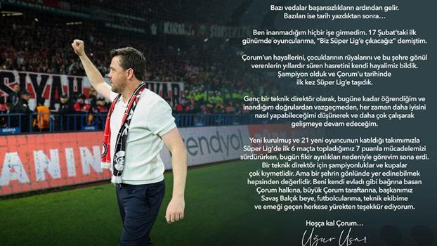 Uğur Uçar: Hoşça kal Çorum