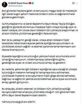 AK Parti'li Kaya: Tüm görevlerimden affımı Sayın Genel Başkanımızdan istedim
