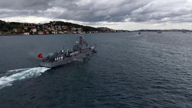 Preveze Deniz Zaferi’nin 488’inci yıl dönümünde İstanbul Boğazı’nda 15 gemiyle geçit töreni