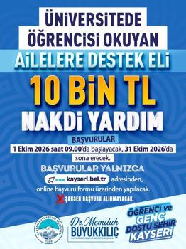 Büyükşehir Belediyesi’nden üniversitede öğrencisi bulunan ailelere 10 bin TL destek