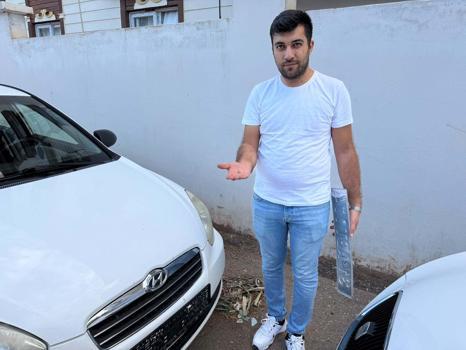Temizlik yaparken otomobiline yorgun mermi isabet etti