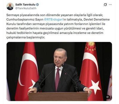 Devlet Denetleme Kurulu Başkanı Tanrıkulu'dan sermaye piyasalarına ilişkin açıklaması