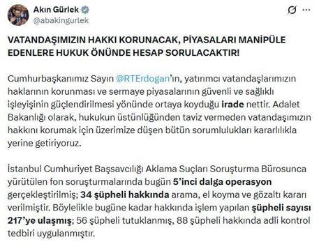 Fon soruşturmalarında 5'inci dalga operasyon: 34 gözaltı kararı