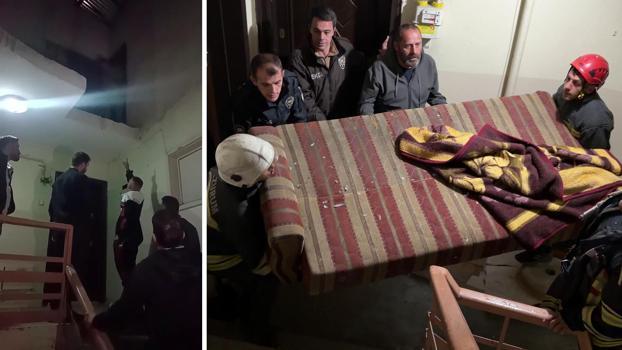Hapis cezasıyla aranan firari çatıya kaçtı, itfaiye çekyatla önlem aldı