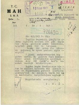 MİT, İnönü ile Churchill görüşmesinin Alman çevrelerine yansımasına ilişkin belgeyi paylaştı