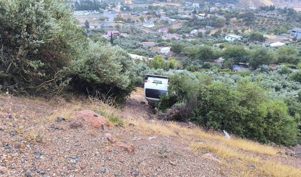 Şarampole devrilen hafif ticari aracın şoförü yaralandı