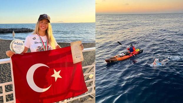 Eda Savcıgil, Catalina Kanalı'nı rekorla yüzdü