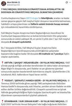 Bakan Gürlek: 8 faili meçhul cinayeti aydınlattık