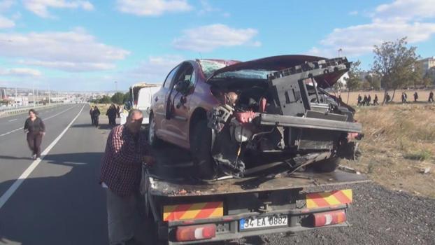 Silivri'de otomobil takla attı: 1'i çocuk 3 yaralı
