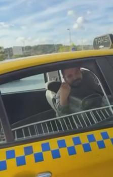 Küçükçekmece'de taksi şoförü ile 2 kadın yolcunun 'yardım' tartışması kamerada
