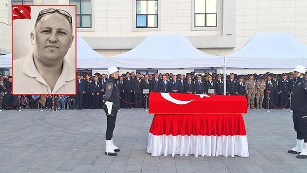 Uygulama noktasında şehit edilen polis memuru için tören düzenlendi