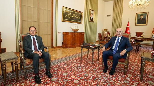 TBMM Başkanı Kurtulmuş, İtalya’nın Ankara Büyükelçisi Manzo’yu kabul etti