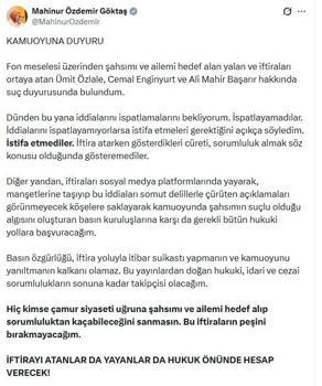Bakan Göktaş'tan, Ümit Özlale, Cemal Enginyurt ve Ali Mahir Başarır hakkında suç duyurusu