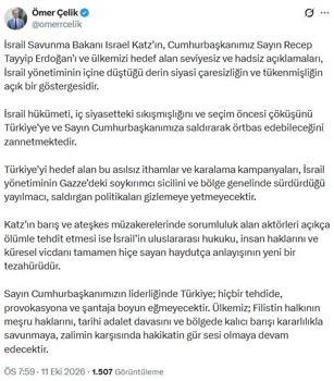 AK Parti'li Çelik: İsrail yönetiminin içine düştüğü çaresizliğin ve tükenmişliğin açık bir göstergesidir