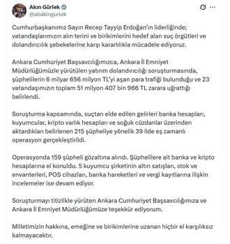 Ankara merkezli 39 ilde 'Nitelikli dolandırıcılık' operasyonu; 159 gözaltı
