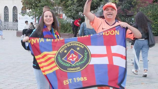 Barcelona taraftarları Sultanahmet Meydanı'nda toplandı