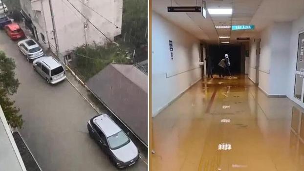 Sarıyer’de sağanak etkili oldu; hastaneyi ve evleri su bastı