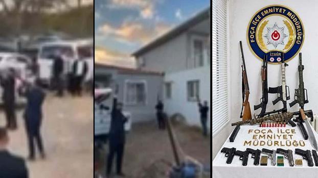 Foça’da düğünde havaya ateş açan 14 kişiye gözaltı