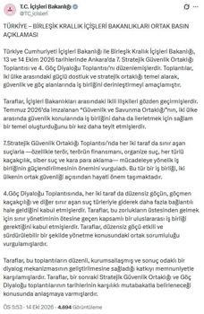 Türkiye ile Birleşik Krallık arasında güvenlik ve göç toplantısı