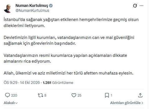 Kurtulmuş: Devletimizin ilgili kurumları görevlerinin başındadır