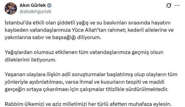 İstanbul'daki su baskınlarına ilişkin adli soruşturma