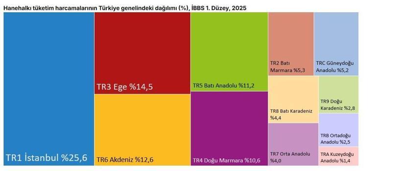 TÜİK: Tüketim harcamalarının 4'te 1'i İstanbul'da gerçekleşti