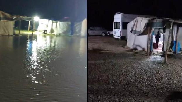 Bursa’da mevsimlik işçilerin çadırlarını su bastı