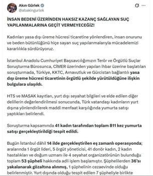 Yasa dışı üreme hücresi ticaretine operasyon; 36 gözaltı