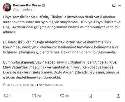 İletişim Başkanı Duran: Türkiye-Libya ilişkileri açısından önemli bir adım