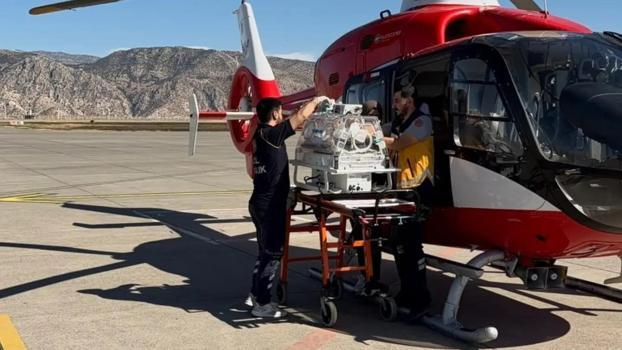 Silopi’de bebek hasta, ambulans helikopterle Elazığ’a sevk edildi