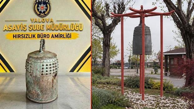37 yıllık ‘Barış Çanı’ çalındıktan 35 gün sonra, 26 bin liraya satıldığı hurdacıda bulundu