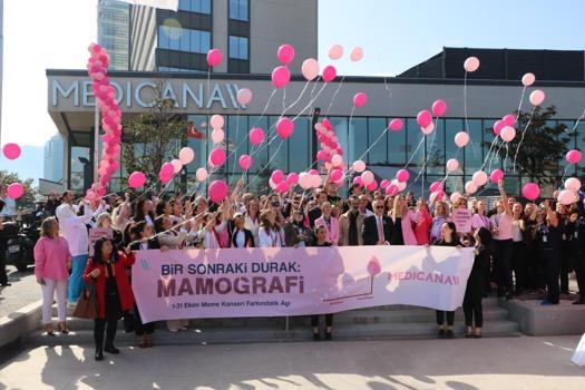 Bursa’da kadın sağlığı için pembe balonlarla farkındalık etkinliği: ‘Bir Sonraki Durak: Mamografi’