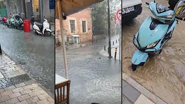 Çanakkale’de sağanak nedeniyle yollar göle döndü