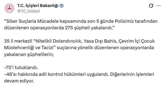 35 ilde siber suç operasyonu: 75 tutuklama