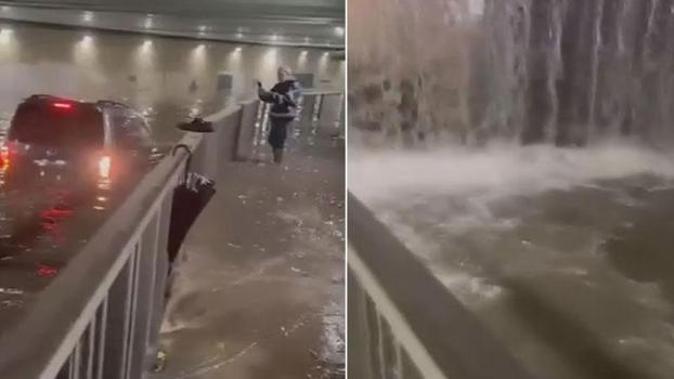 Pendik'te alt geçidi su bastı