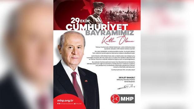 MHP Genel Başkanı Bahçeli'den 29 Ekim Cumhuriyet Bayramı mesajı