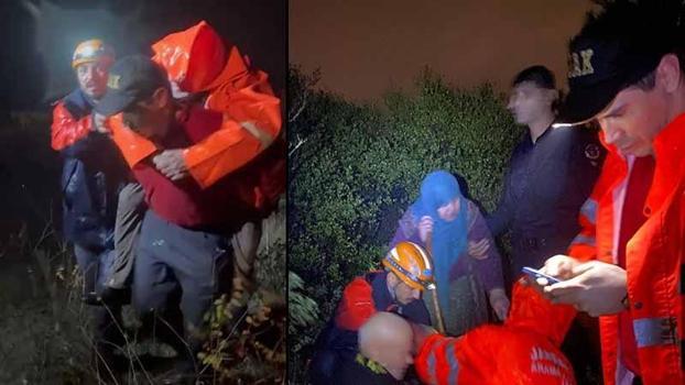 Bursa’da kaybolan çift bulundu; ekipler yaşlı adamı sırtında taşıdı