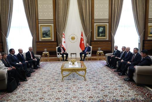 Cumhurbaşkanı Erdoğan, KKTC Cumhurbaşkanı Erhürman ile görüştü (2)