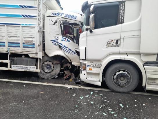 Sakarya'da 2 TIR ile 2 kamyonun karıştığı zincirleme kaza: D-650 trafiğe kapandı