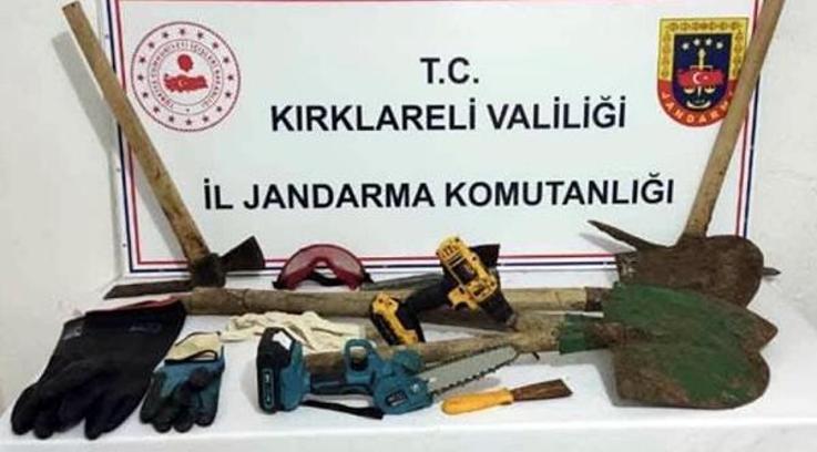 Kırklareli'de kaçak kazı yapan 2 şüpheli yakalandı