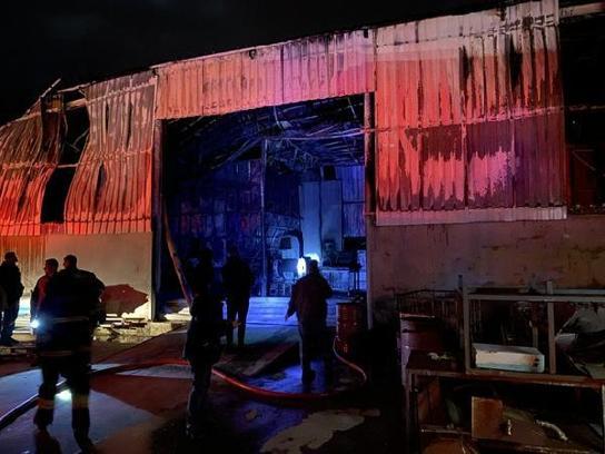 Rize'de, Kalkandere OSB'de atölye yangını
