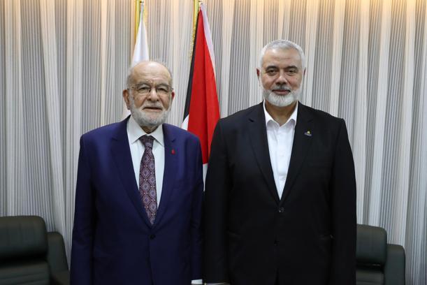 Saadet Partisi lideri Karamollaoğlu, Hamas Siyasi Büro Başkanı Haniye ile görüştü