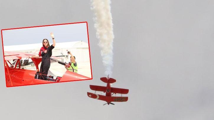 Semin Öztürk Şener'den gençlere özel gösteri uçuşu