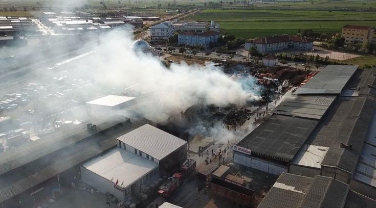 Yenişehir'de, kereste fabrikasında yangın / Ek fotoğraflar